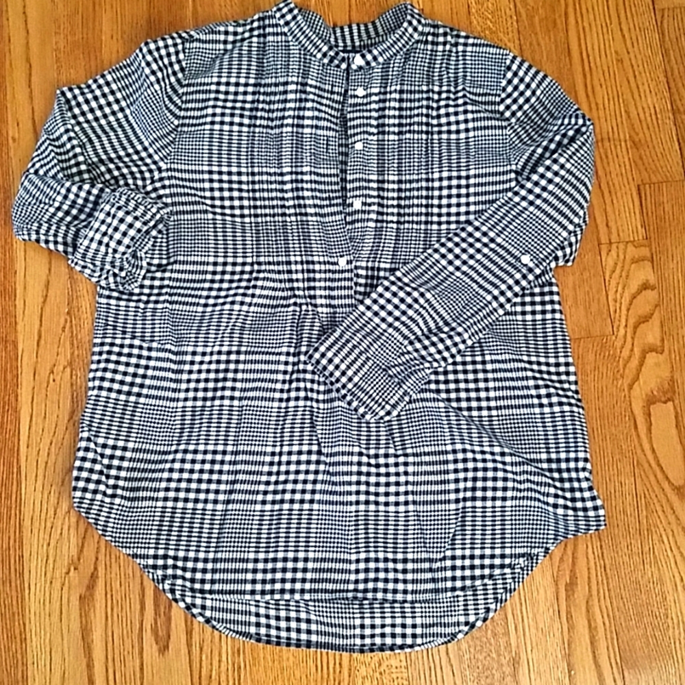 Lands End plus pleated blouse